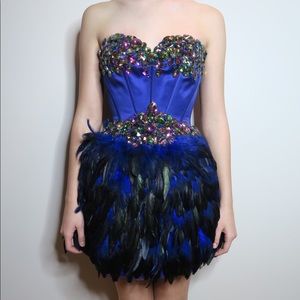 Sherri Hill feather cocktail dress